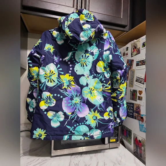 Kamik Kids Puffer Jacket - Navy and Floral - Picture 6 of 14